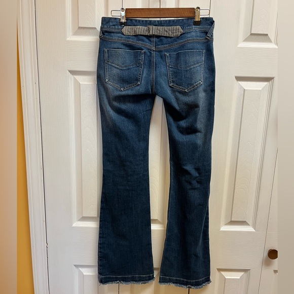 FREE PEOPLE Two-Tone Flared Jeans - Picture 2 of 3